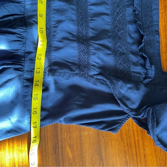 Draper James Navy embroidered tiered flutter sleeve midi dress size small - Picture 11 of 15